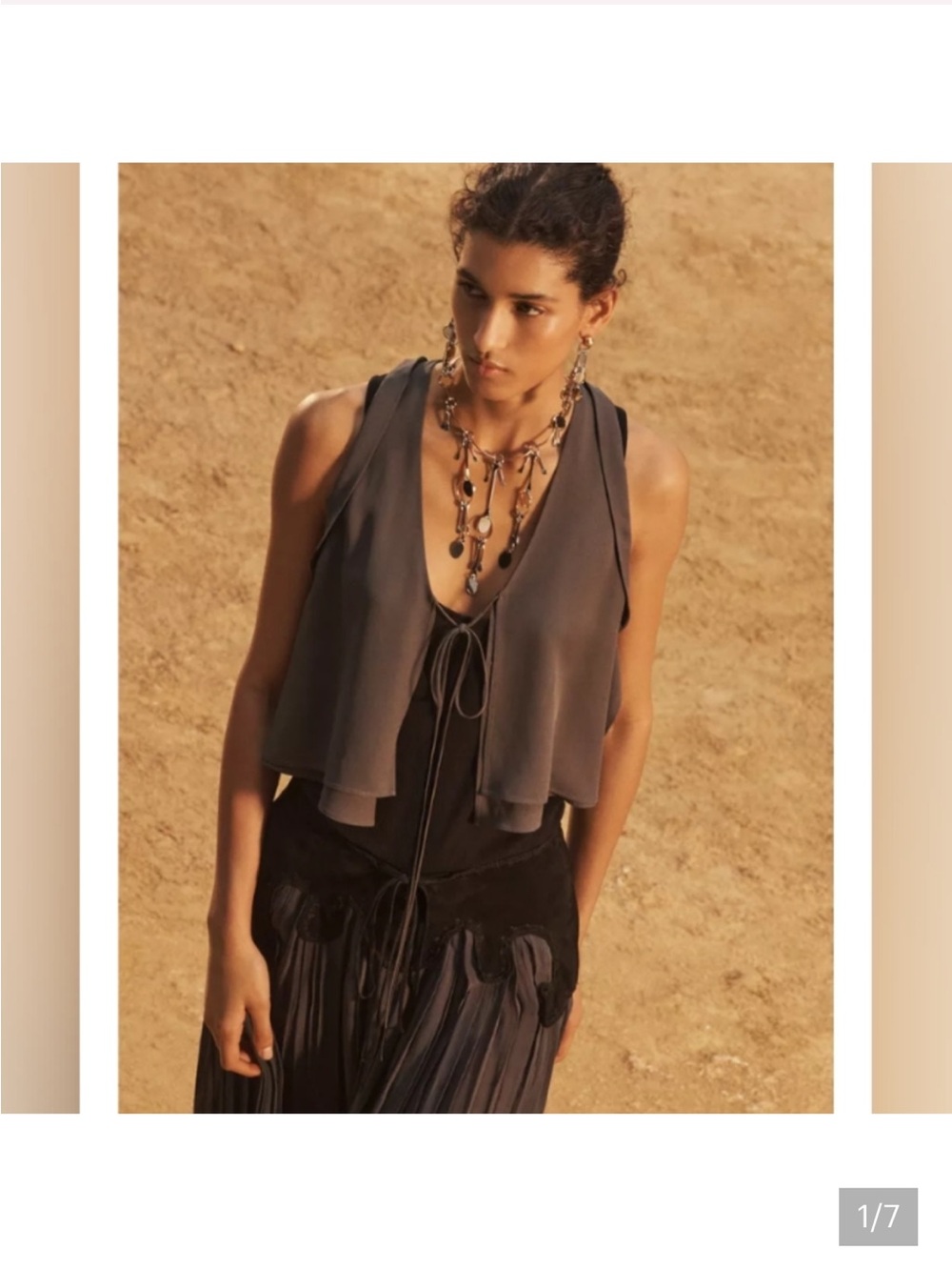 Zara tie front vest